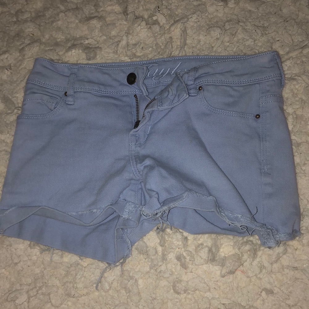 Purple Frayed Shorts